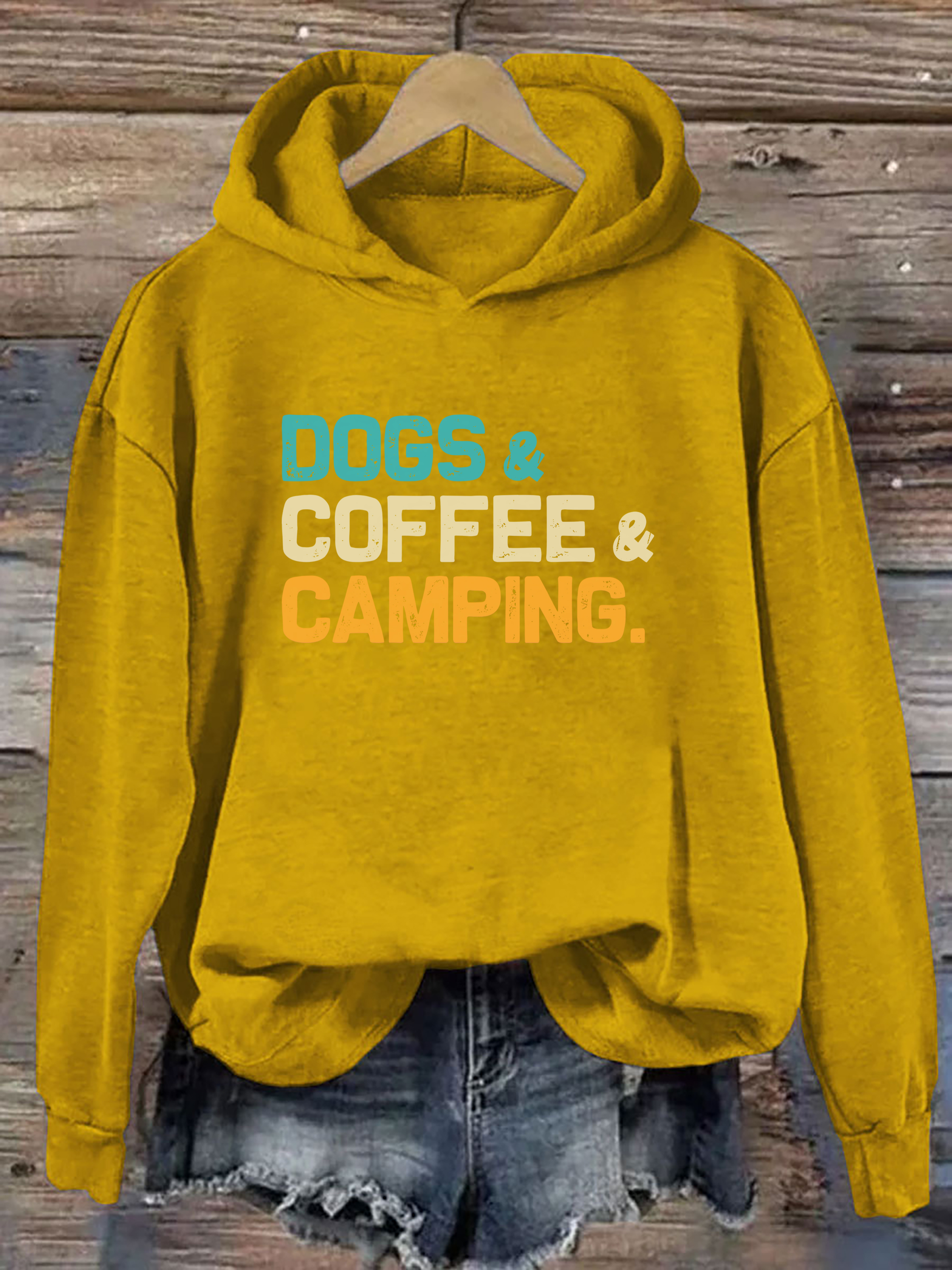 Dogs Coffee Camping Hoodie
