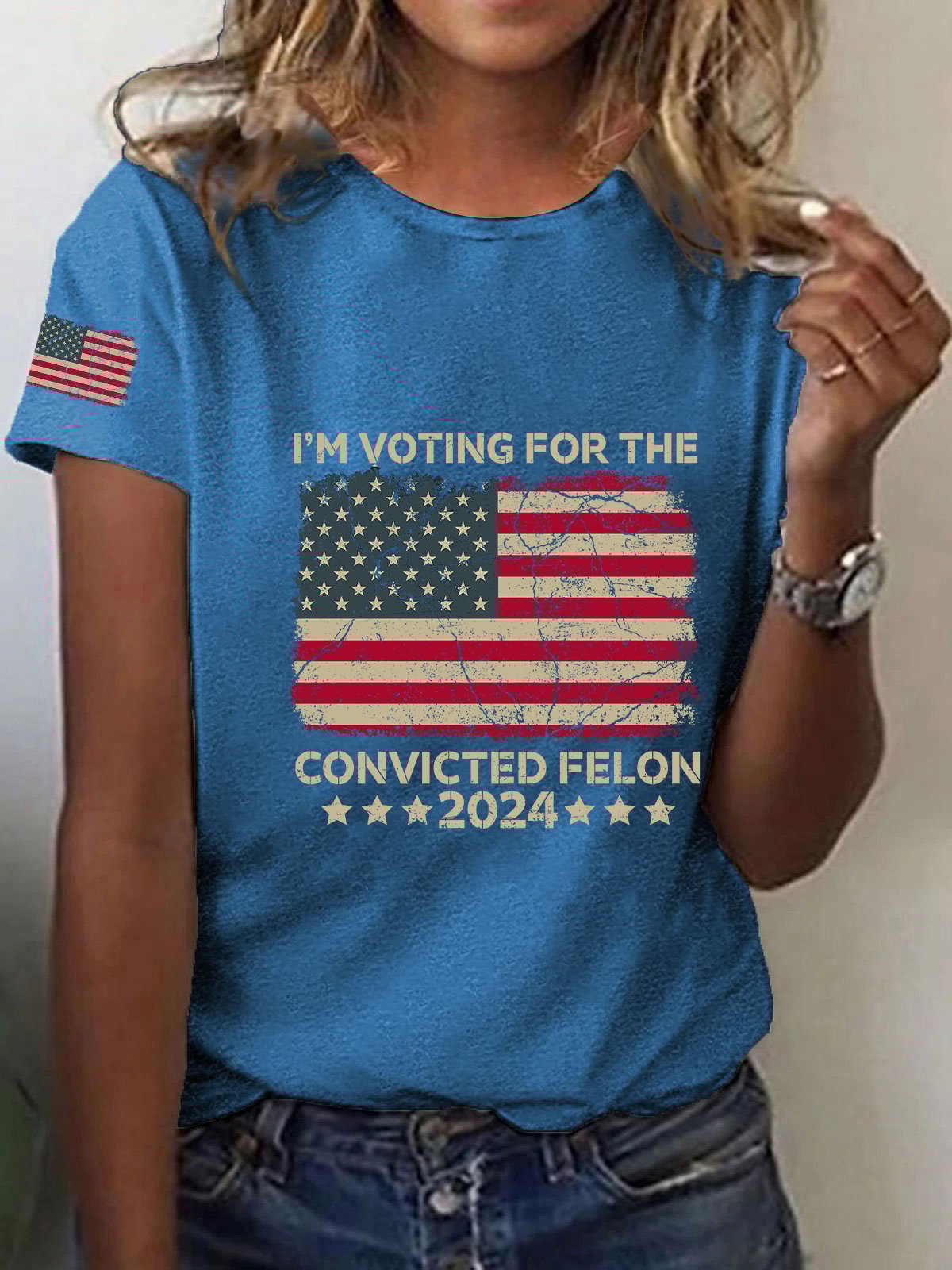 Women's I'm Voting For The Felon Print T-Shirt