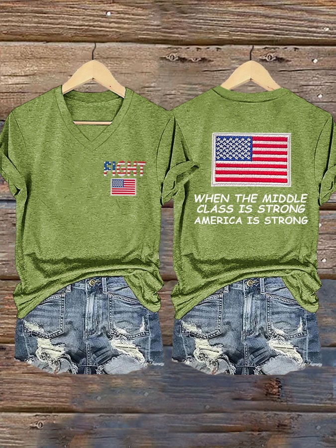 Women'S When The Middle Class Is Strong America Is Strong Print T-Shirts