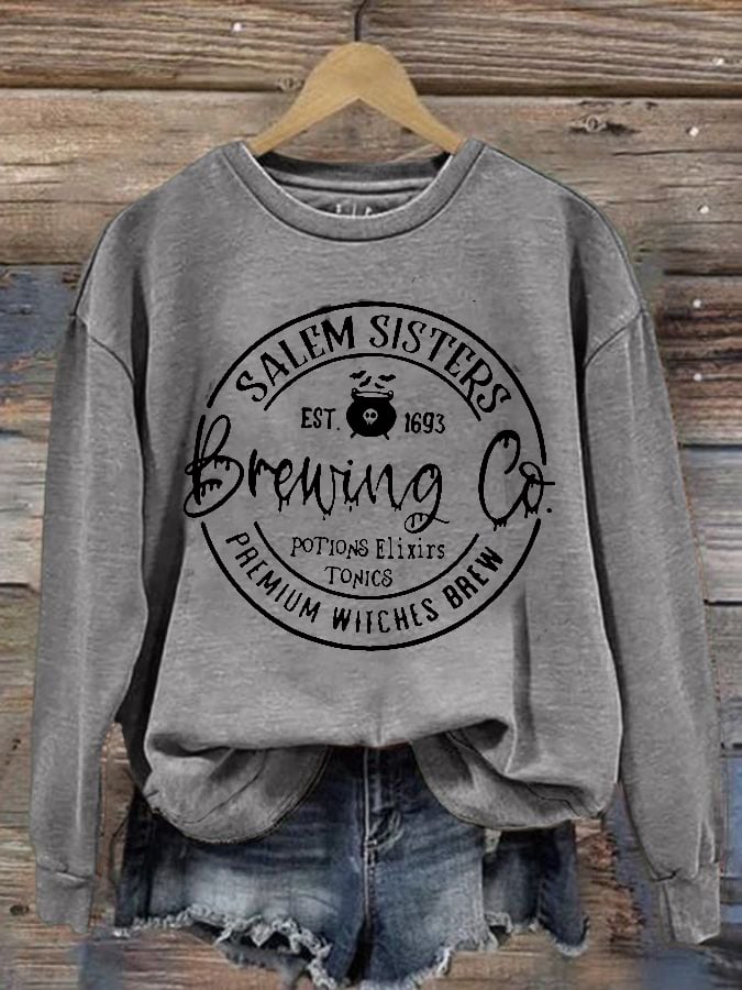 Women's Halloween floral pumpkin print sweatshirt