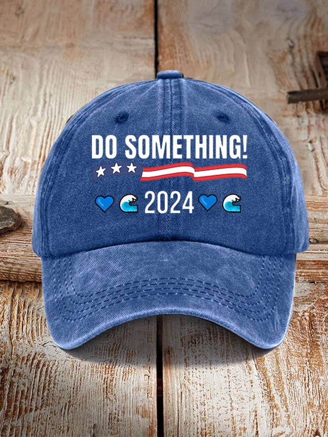 Unisex Blue Wave Do Something 2024 American Flag Hat