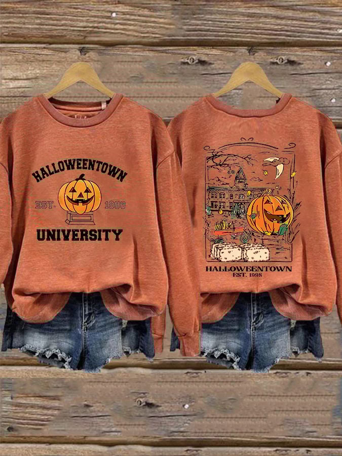 Women's Halloween Town Est 1998 Printed Sweatshirt