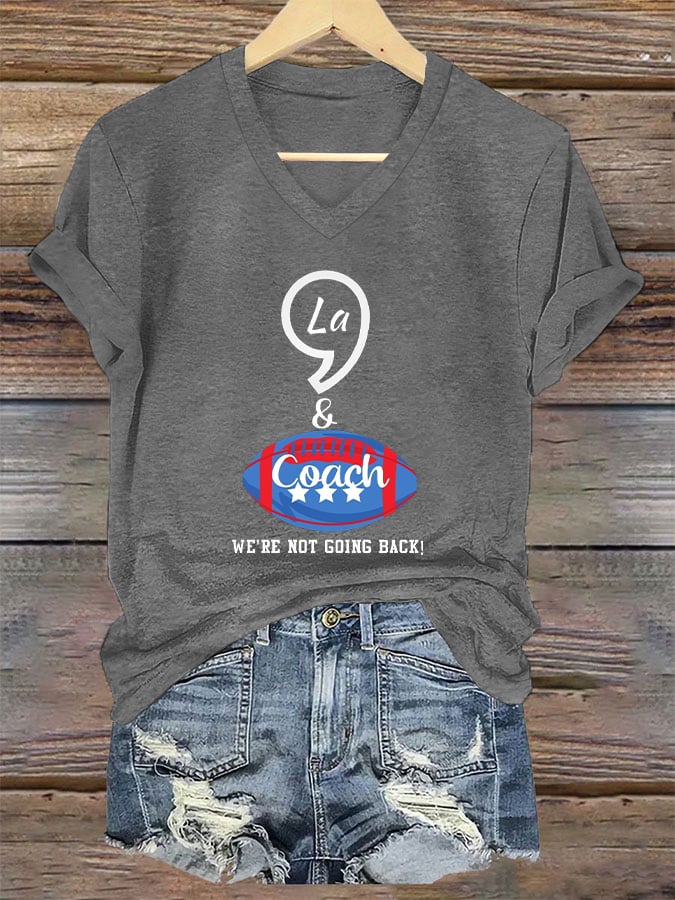 Women's La and The Coach Printed Casual T-Shirt