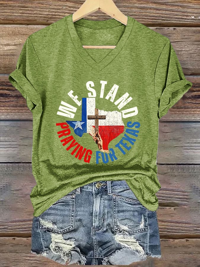 Women's Texas Spirit Never Gives Up Print T-shirt