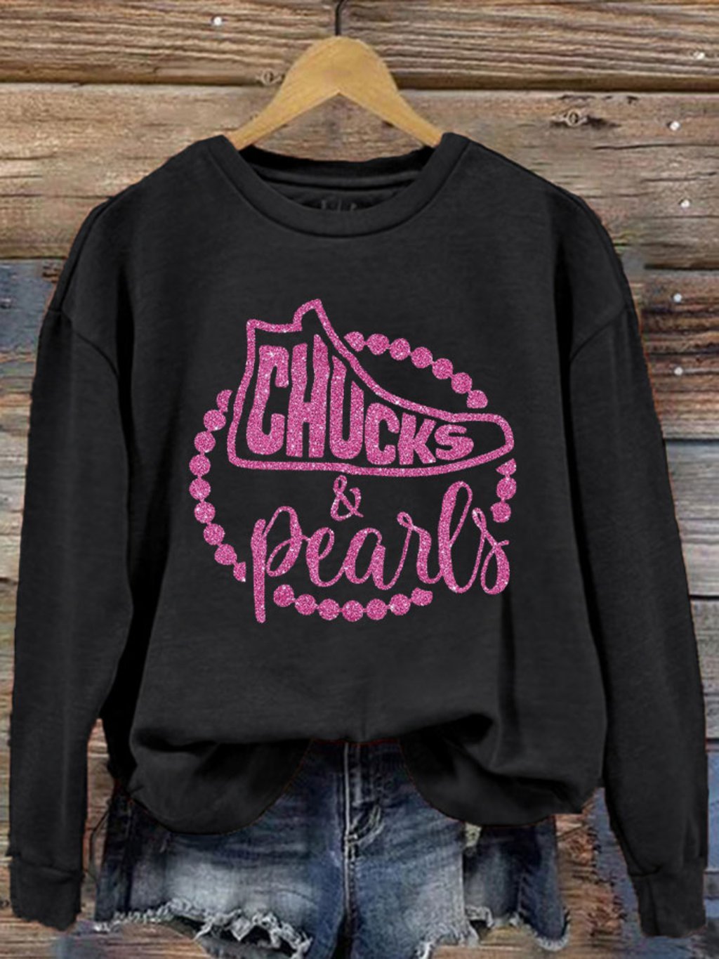 Women's Chucks&Pearls Printed Sweatshirt