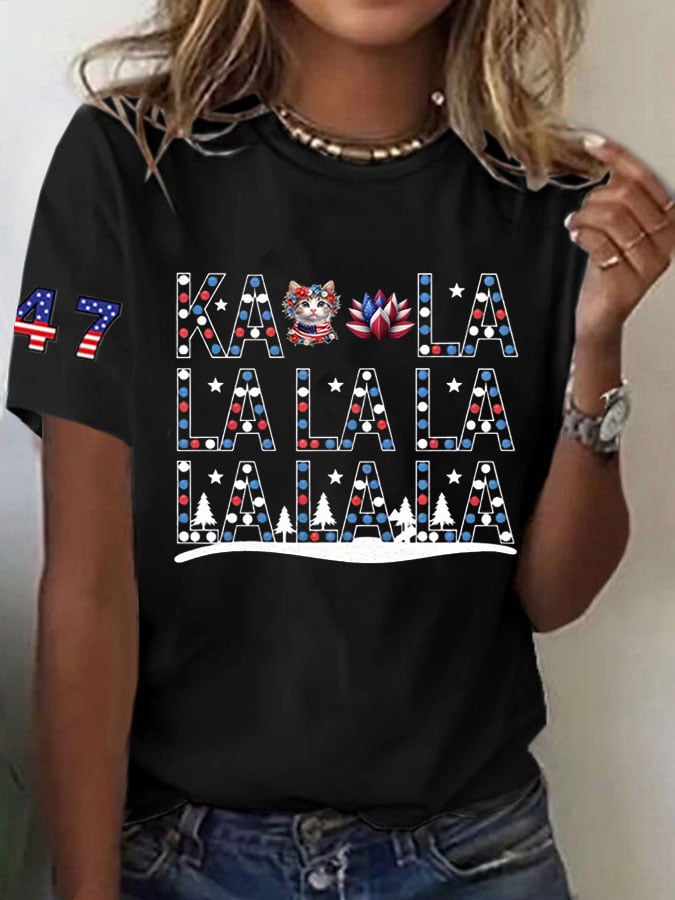 Women's La 47  Printed Short-Sleeved T-Shirt