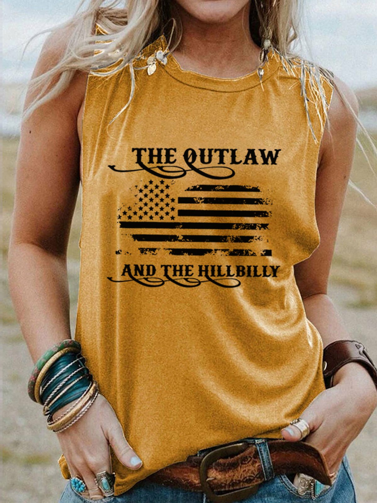 Women's The Outlaw and The Hillbilly Print Sleeveless T-Shirt