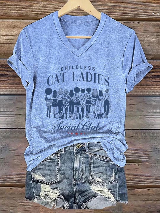 Women's Cat Lady Social Club Print T-Shirt
