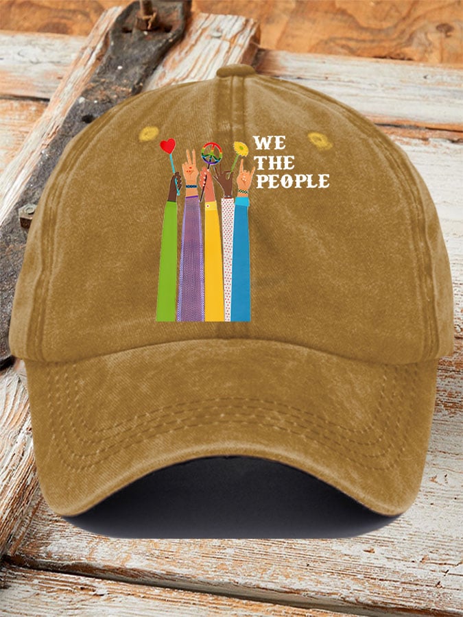 Retro We The People Peace Printed Baseball Cap