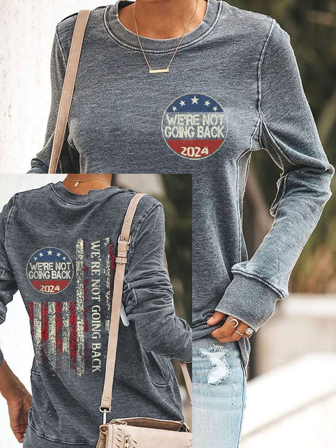 Women's We're Not Going Back Flag Print Sweatshirt