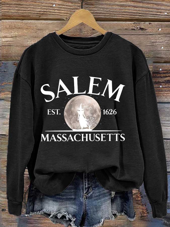 Women's Salam Massachusetts Print Round Neck Sweatshirt