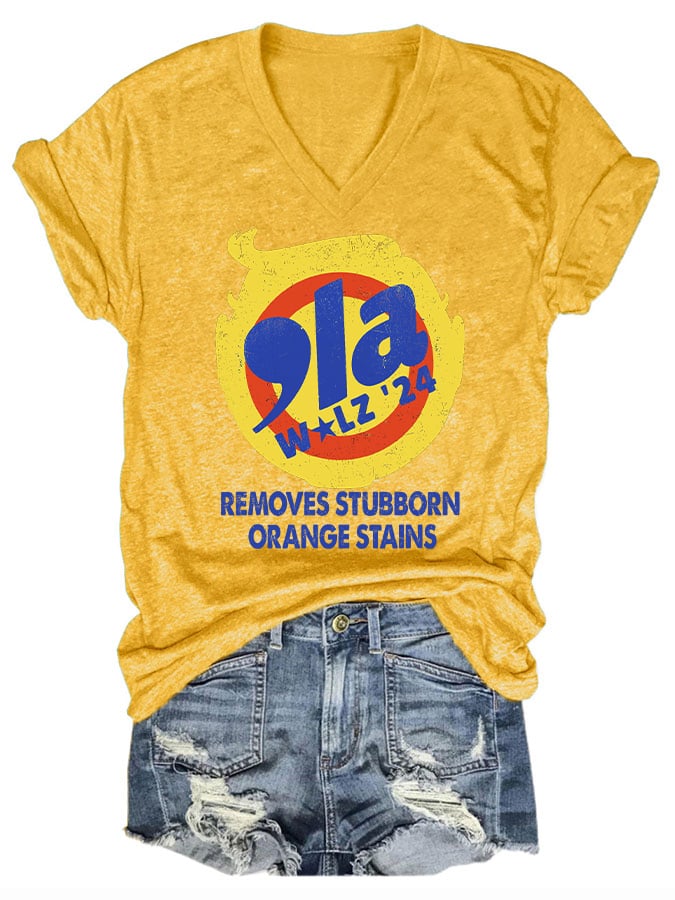 Women's 2024 Removes Stubborn Orange Stains Print T-Shirt