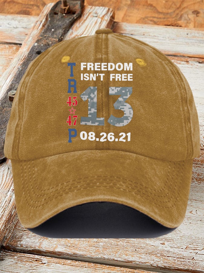Retro 13 US Fallen Soldiers Memorial Freedom Printed Baseball Cap