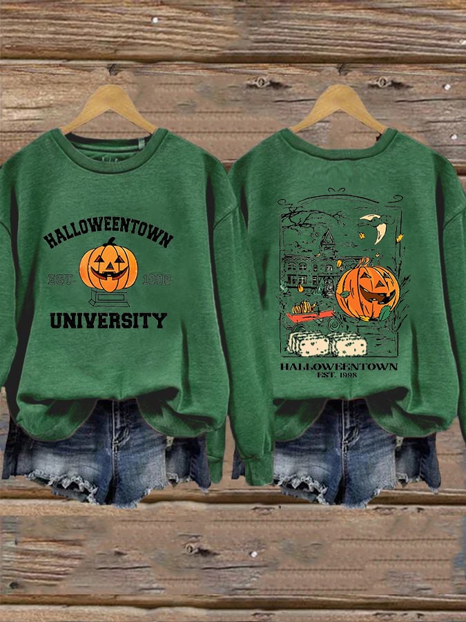 Women's Halloween Town Est 1998 Printed Sweatshirt