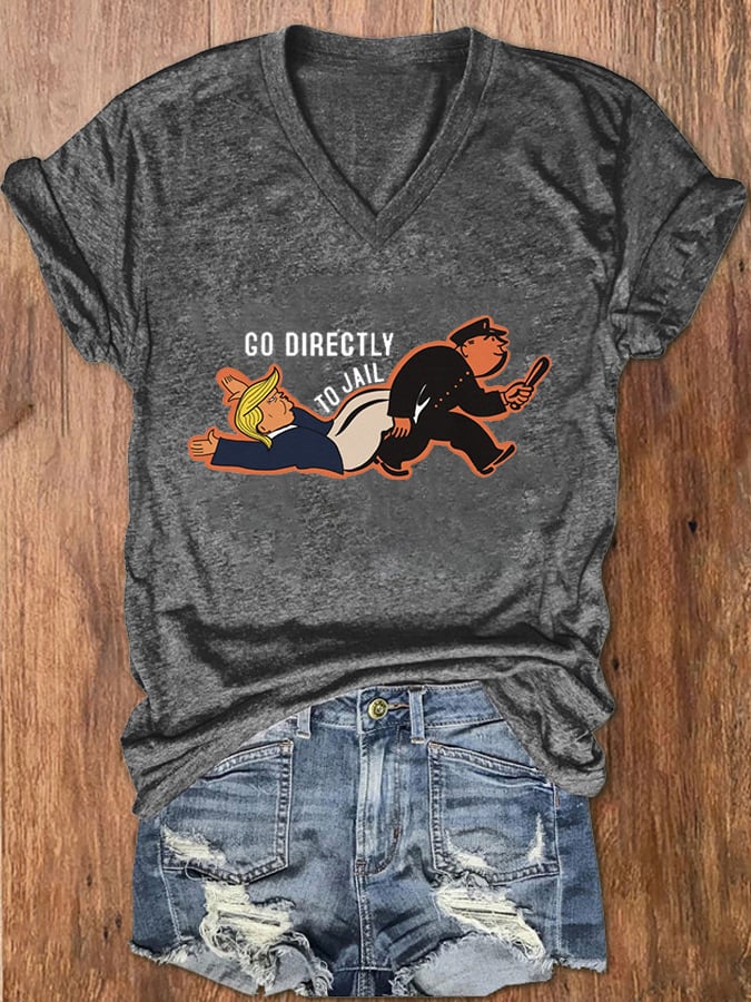 Women's Go Directly to Jail Printed T-Shirt