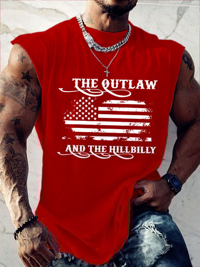 Men's The Outlaw and The Hillbilly Printed Casual Tank Top