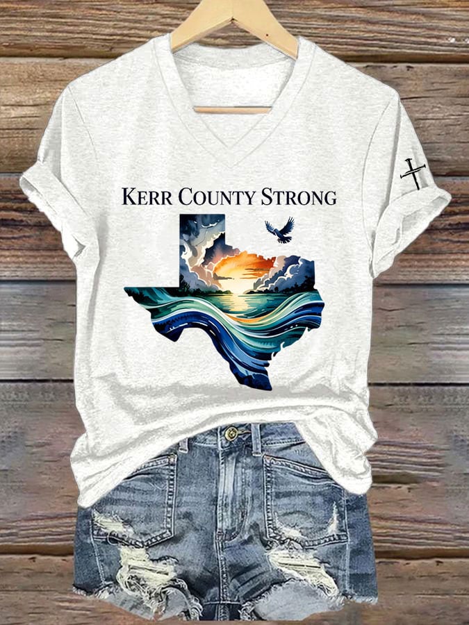 Women's Texas Spirit KERR COUNTY STRONG Print T-shirt