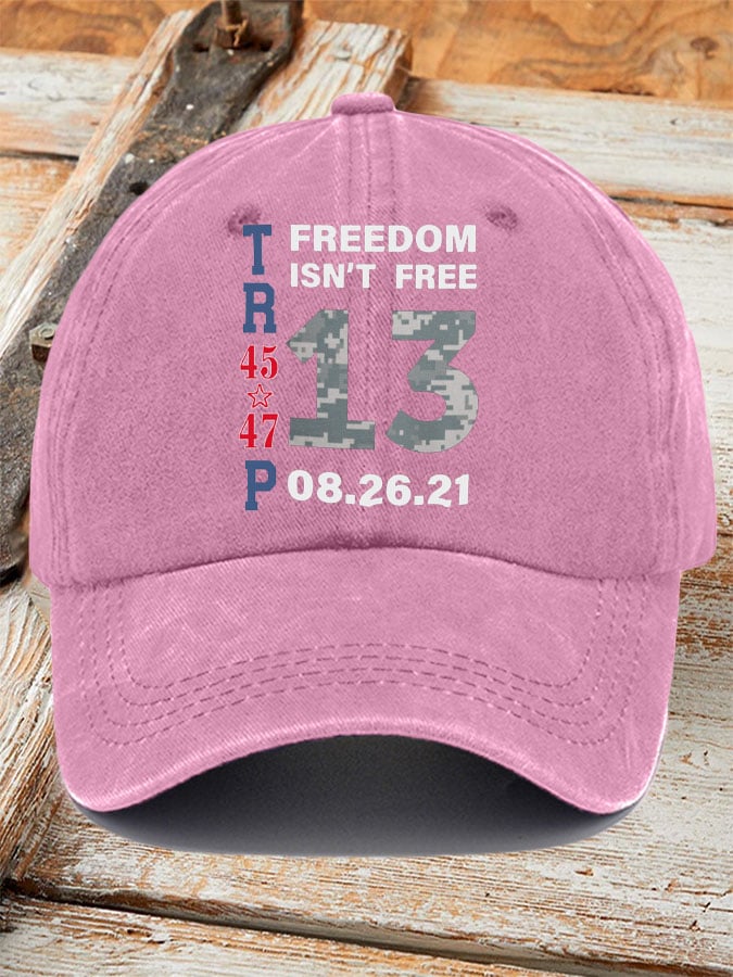 Retro 13 US Fallen Soldiers Memorial Freedom Printed Baseball Cap