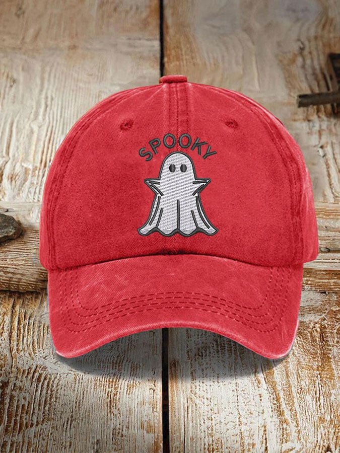 Halloween spooky washed baseball hat
