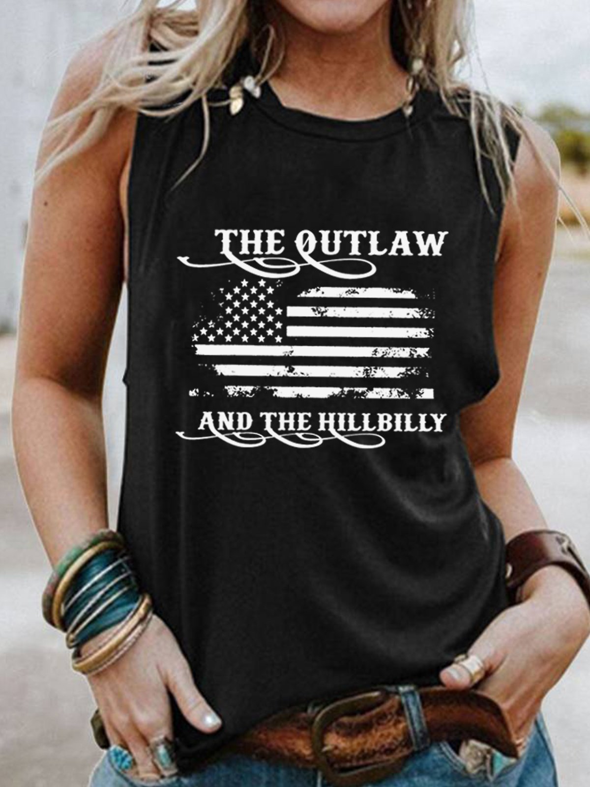 Women's The Outlaw and The Hillbilly Print Sleeveless T-Shirt