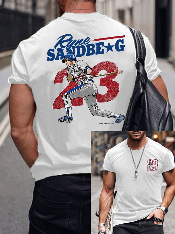 Men's Baseball Commemorative Number 23 Player Print Short Sleeve T-Shirt