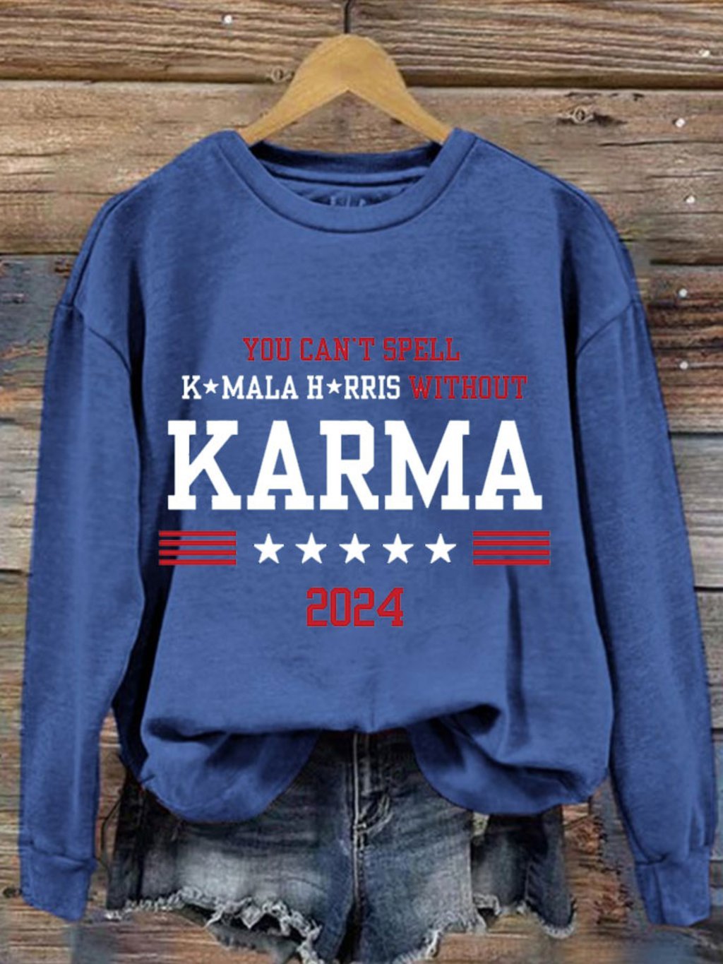 Women's You Can't Spell Comma La Without Karma 2024 Printed Sweatshirt