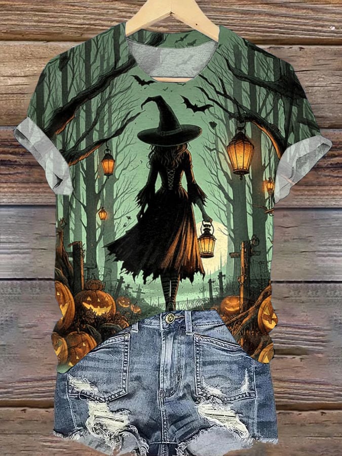 Women's Witch Print Shirt