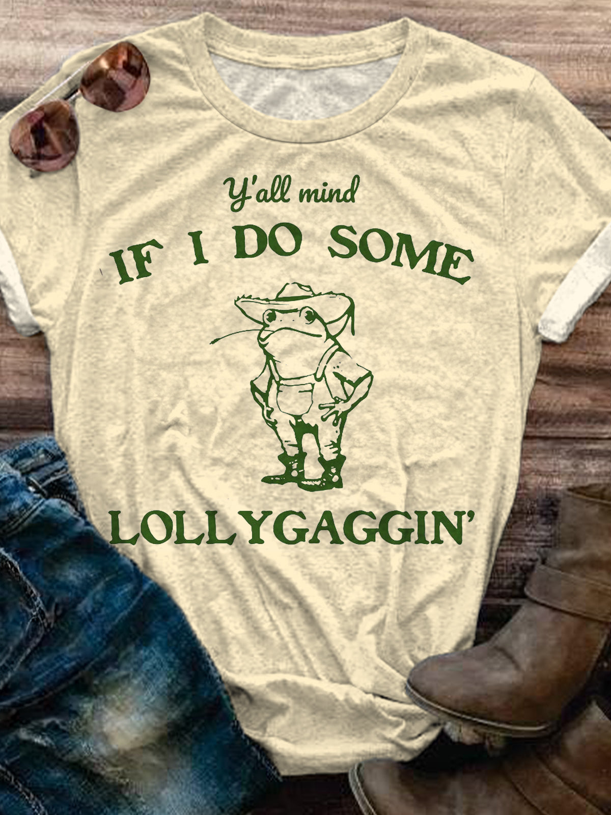 Y'all Mind If I Do Some Lollygagging Cute Frog T-shirt