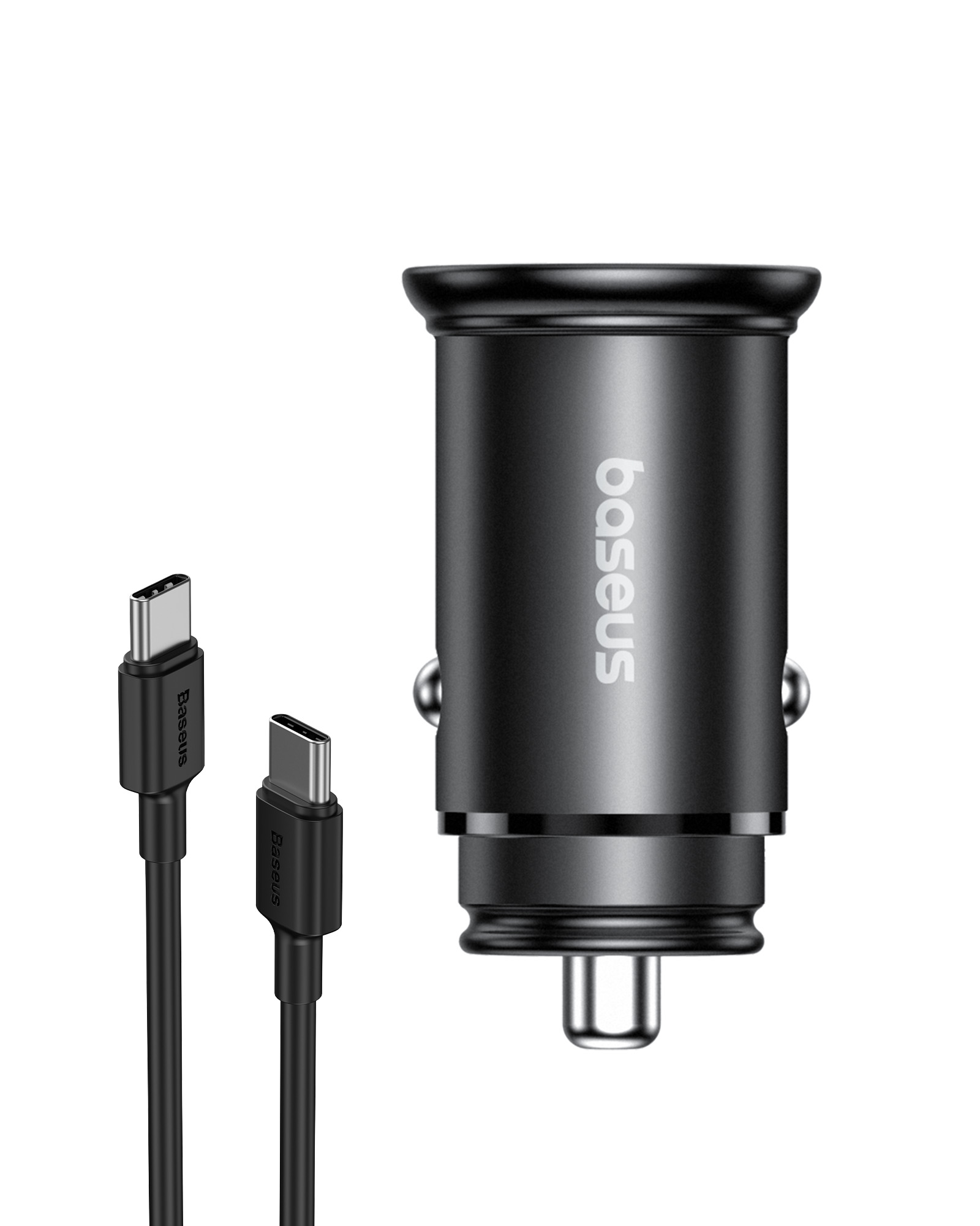 Baseus Circular Metal C+U 30W PPS Car Charger (Cluster Black)