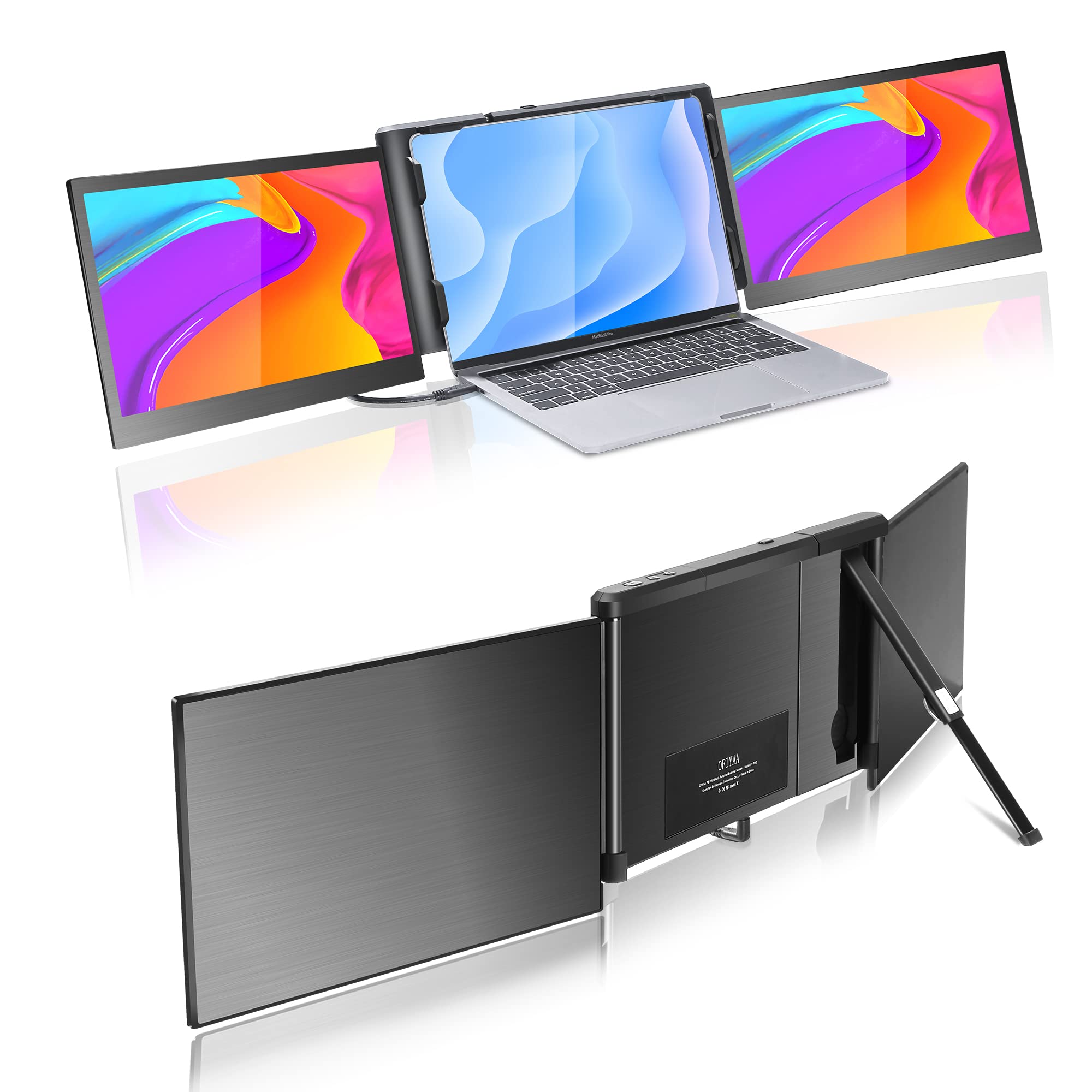 Triple Portable Monitor for Laptop Screen Extender Dual Monitor 13.3' - P2 Pro