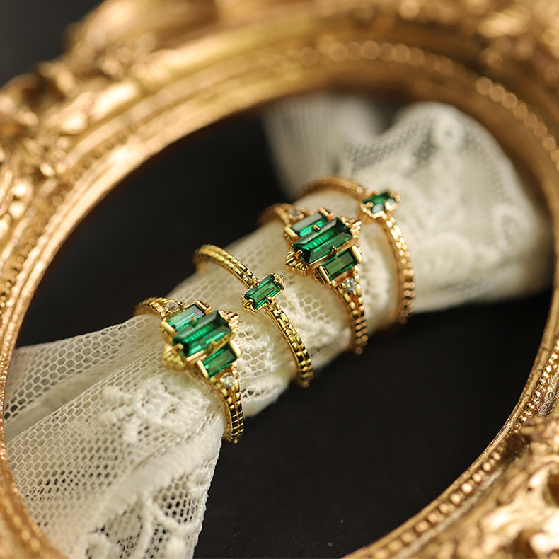 祖母綠純銀戒指 | 輕奢飾品 | 通勤百搭推薦-monojewelry