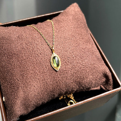 14K金輕珠寶 | 天然橄欖石項鍊 | 生日禮物推薦-monojewelry