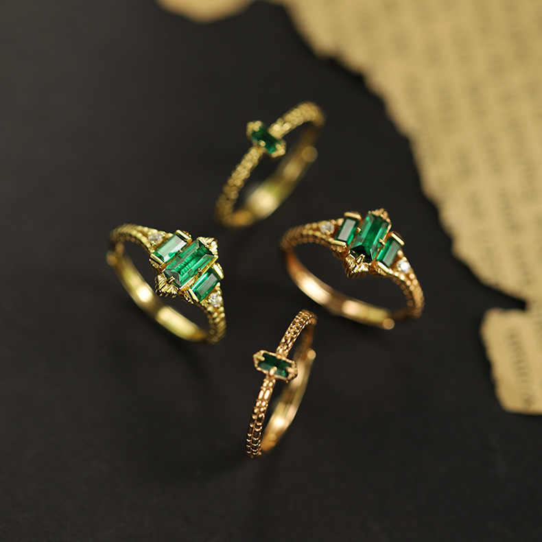 祖母綠純銀戒指 | 輕奢飾品 | 通勤百搭推薦-monojewelry