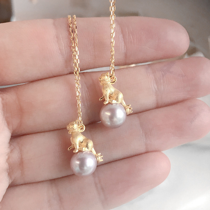 18K貓咪項鍊 | 天然珍珠 | 輕奢飾品推薦-monojewelry