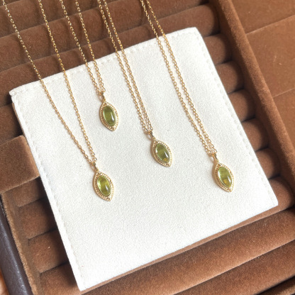 14K金輕珠寶 | 天然橄欖石項鍊 | 生日禮物推薦-monojewelry