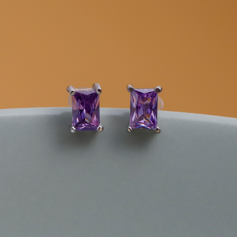 紫水晶耳釘 | S925純銀 | 誕生石耳釘推薦-monojewelry