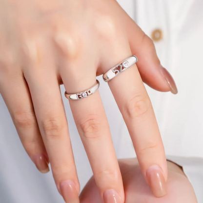 我愛你一生一世 | 素圈純銀情侶對戒 | 客製化戒指-monojewelry