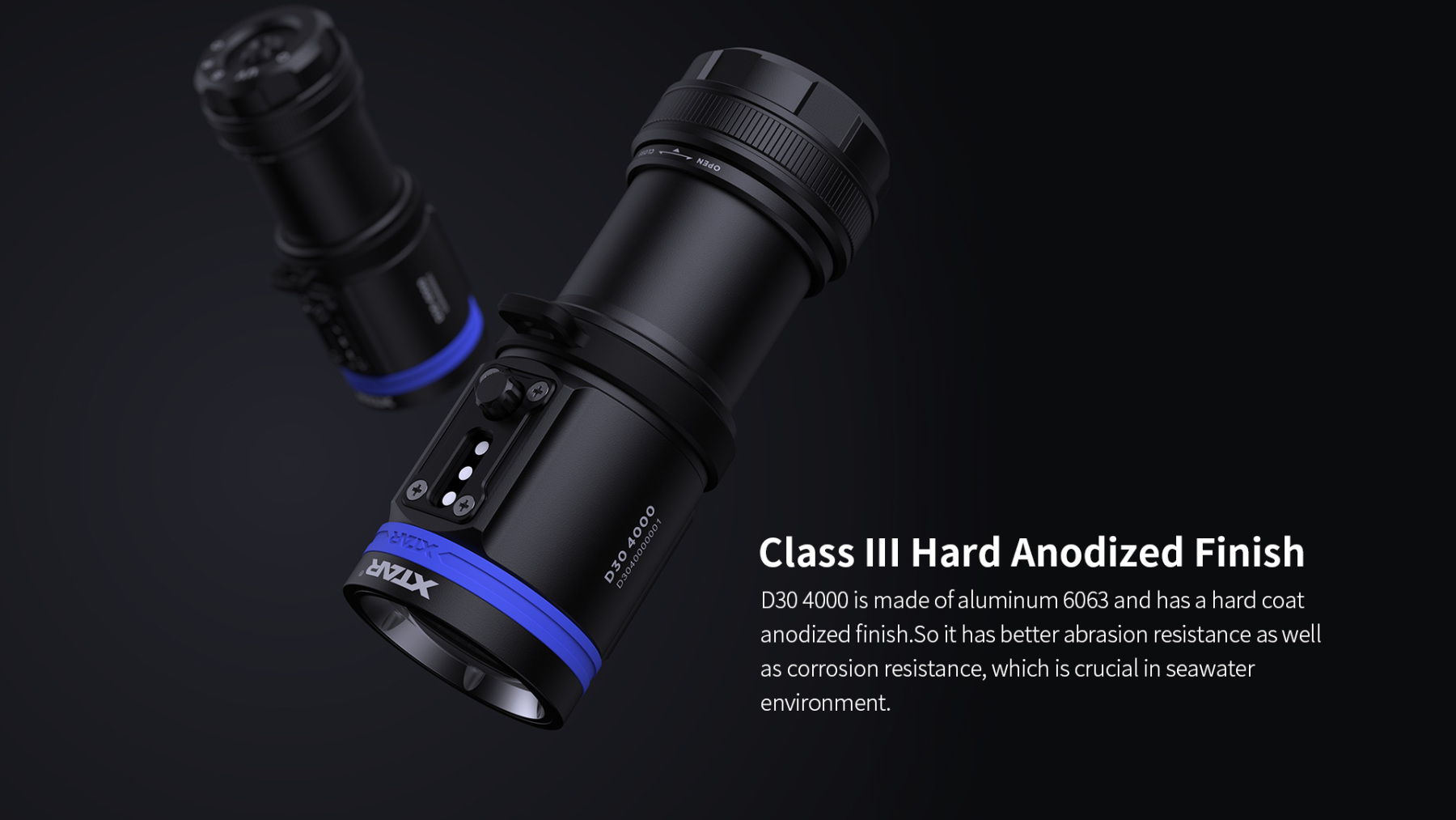 XTAR D30 4000 Lumens Diving Flashlight