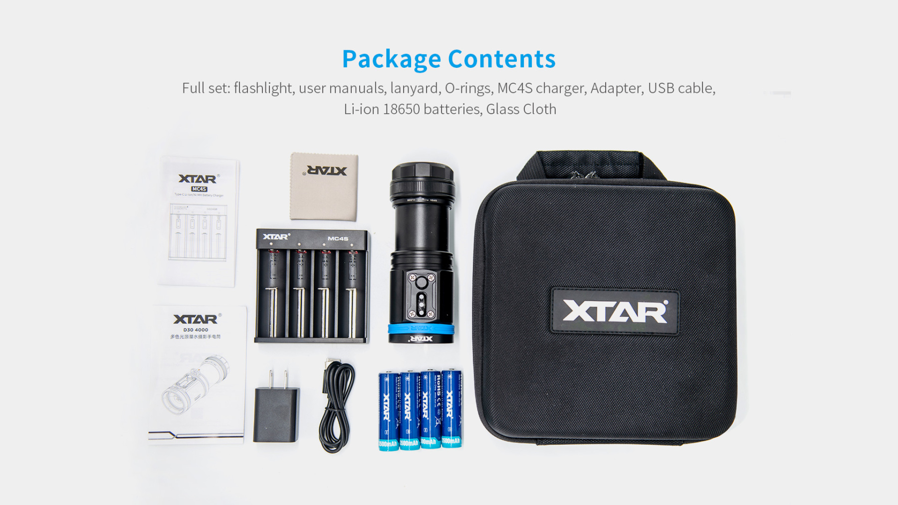 XTAR D30 4000 Lumens Diving Flashlight