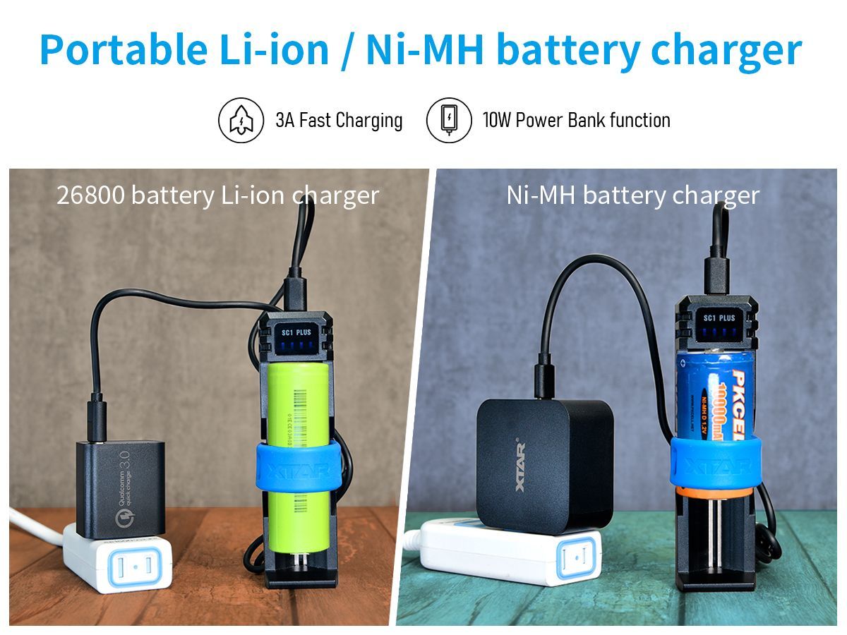 XTAR SC1 PLUS Tiny Power Bank & Li-ion Battery Charger