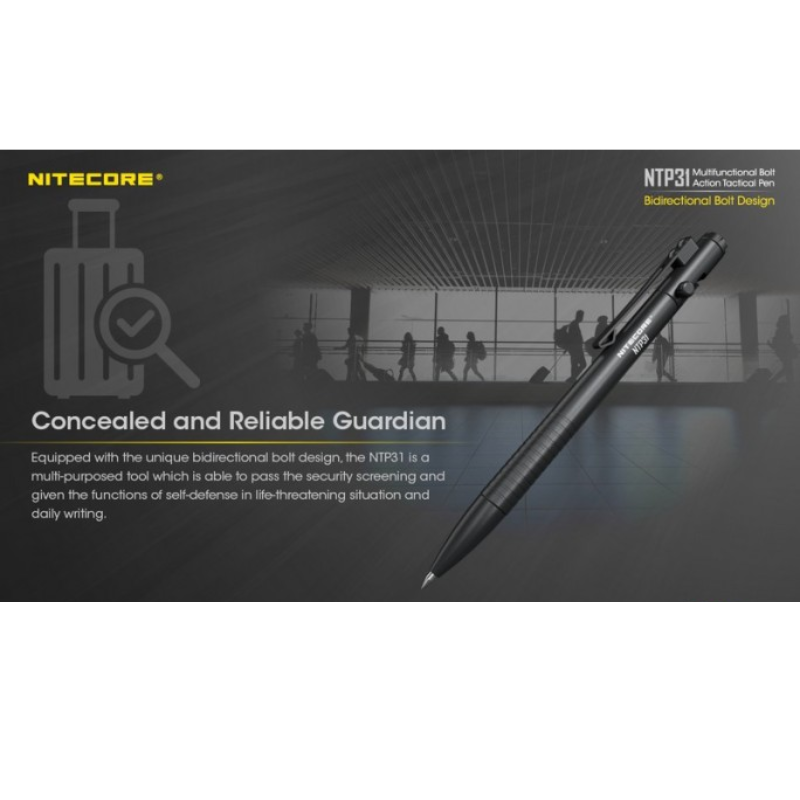 Nitecore NTP31 Aluminium Alloy Bolt Action Multi-functional Tactical Pen