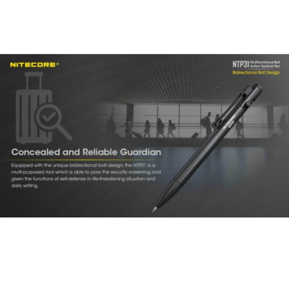 Nitecore NTP31 Aluminium Alloy Bolt Action Multi-functional Tactical Pen