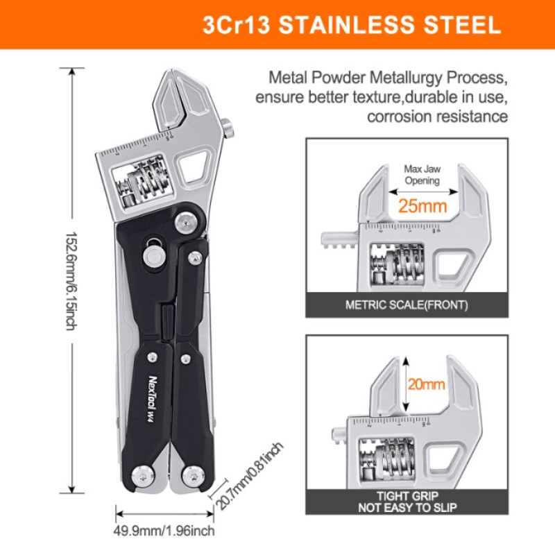 NexTool NE20362A Adjustable Wrench Pliers W4 Multitool 