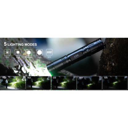 Wuben L50 EDC Rechargeable 18650 Tactical LED Flashlight