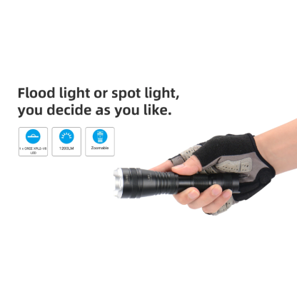 WUBEN L60 Zoomable LED Self Defense Hunting Flashlight - 1200 Lumens