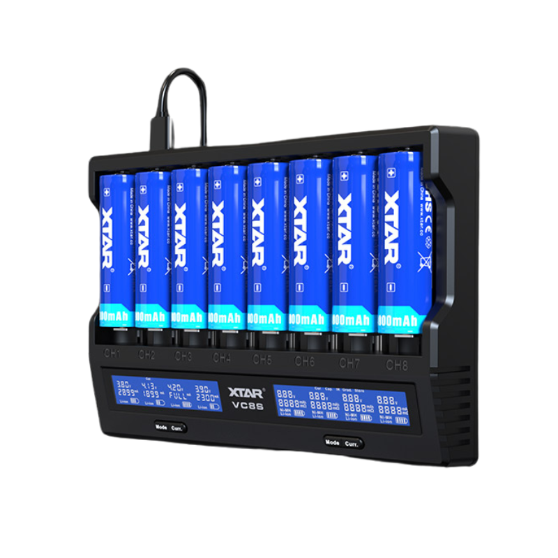 XTAR VC8S Intelligent 8-Slot Li-ion & Ni-MH Battery Charger