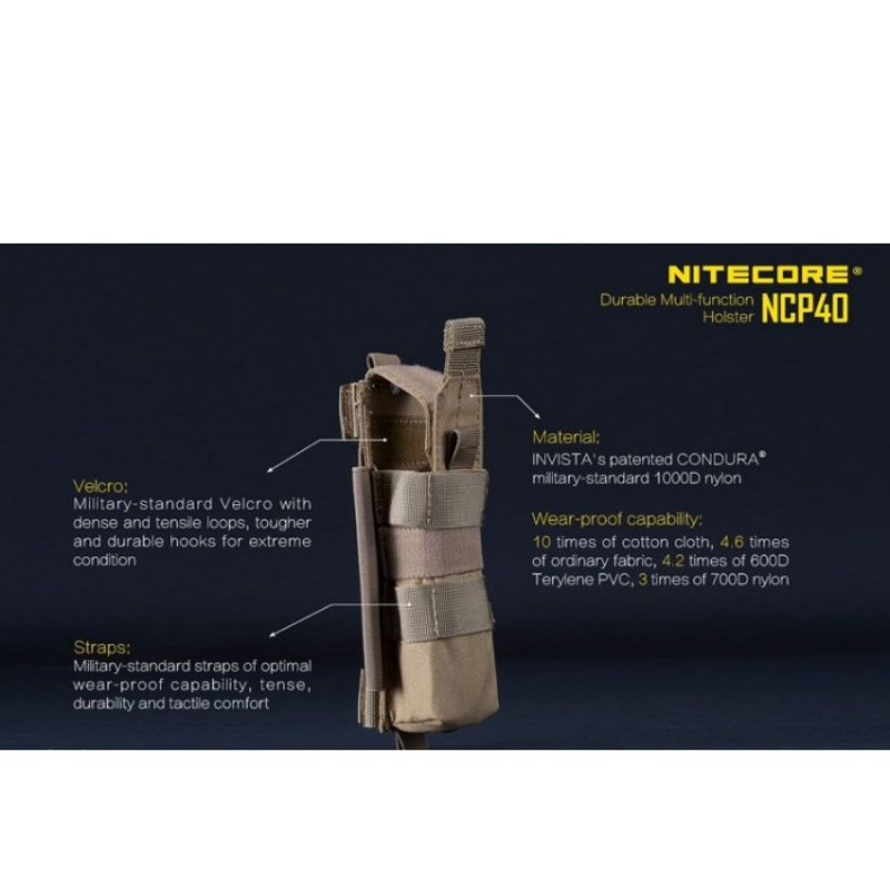 Nitecore NCP40 Cordura Multi-Function Tactical Holster - Black