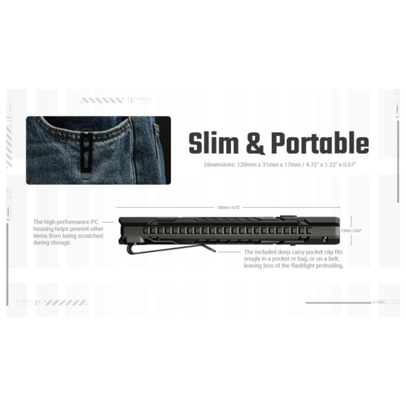 Nitecore EDC07 MCT UHE LED 1500L High CRI Three Color Temperatures EDC Flashlight