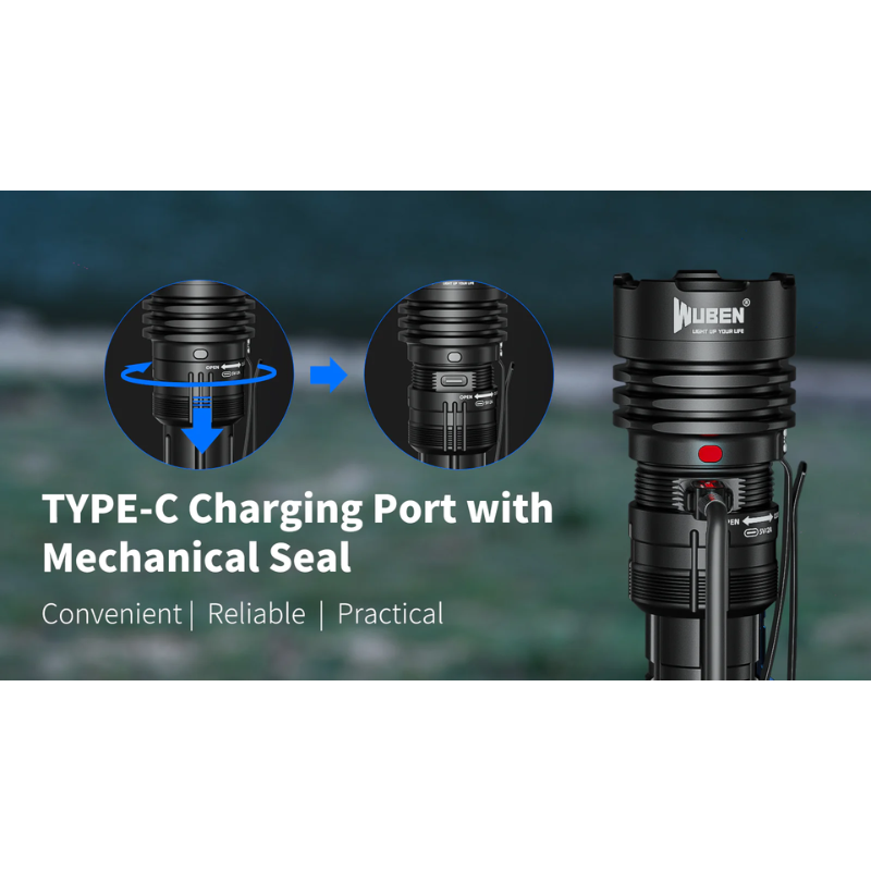 WUBEN T1 Tactical EDC Camping Flashlight - 2000 Lumens