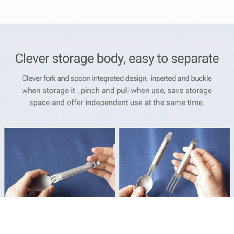 NexTool Titanium Cutlery Set KT5525 / NE0124 Camping Tableware Spoon Fork